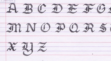 Student neat print block handwriting sample