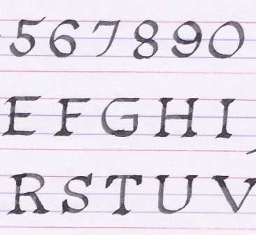 Calligraphy science notebook page sample