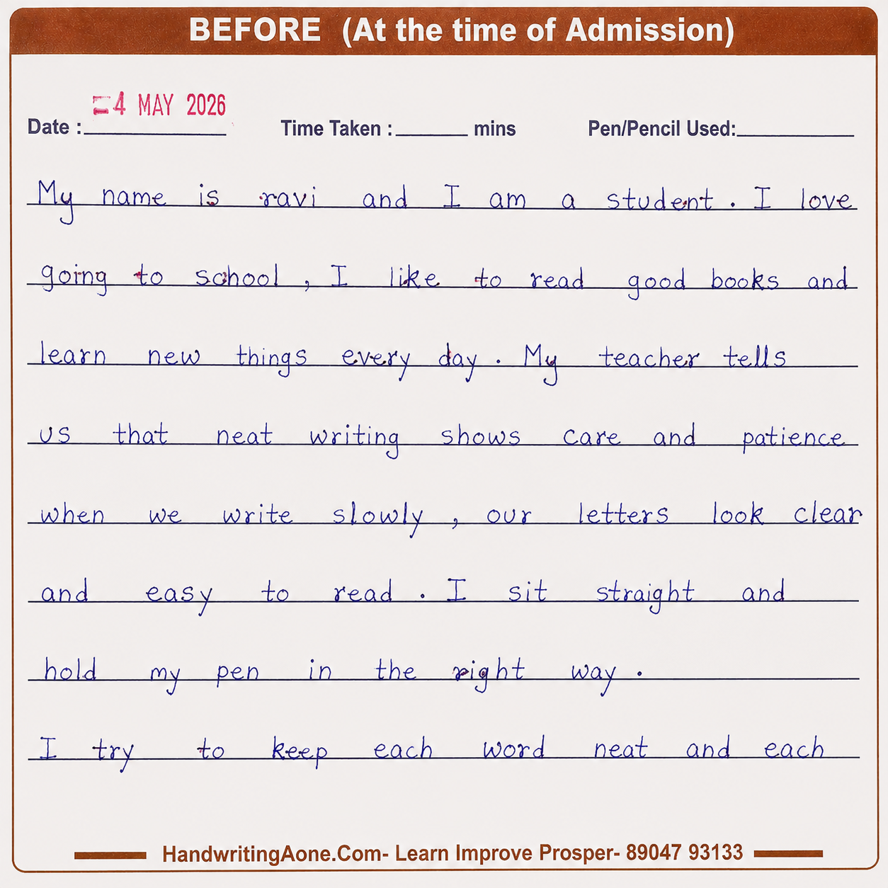 Before Handwriting