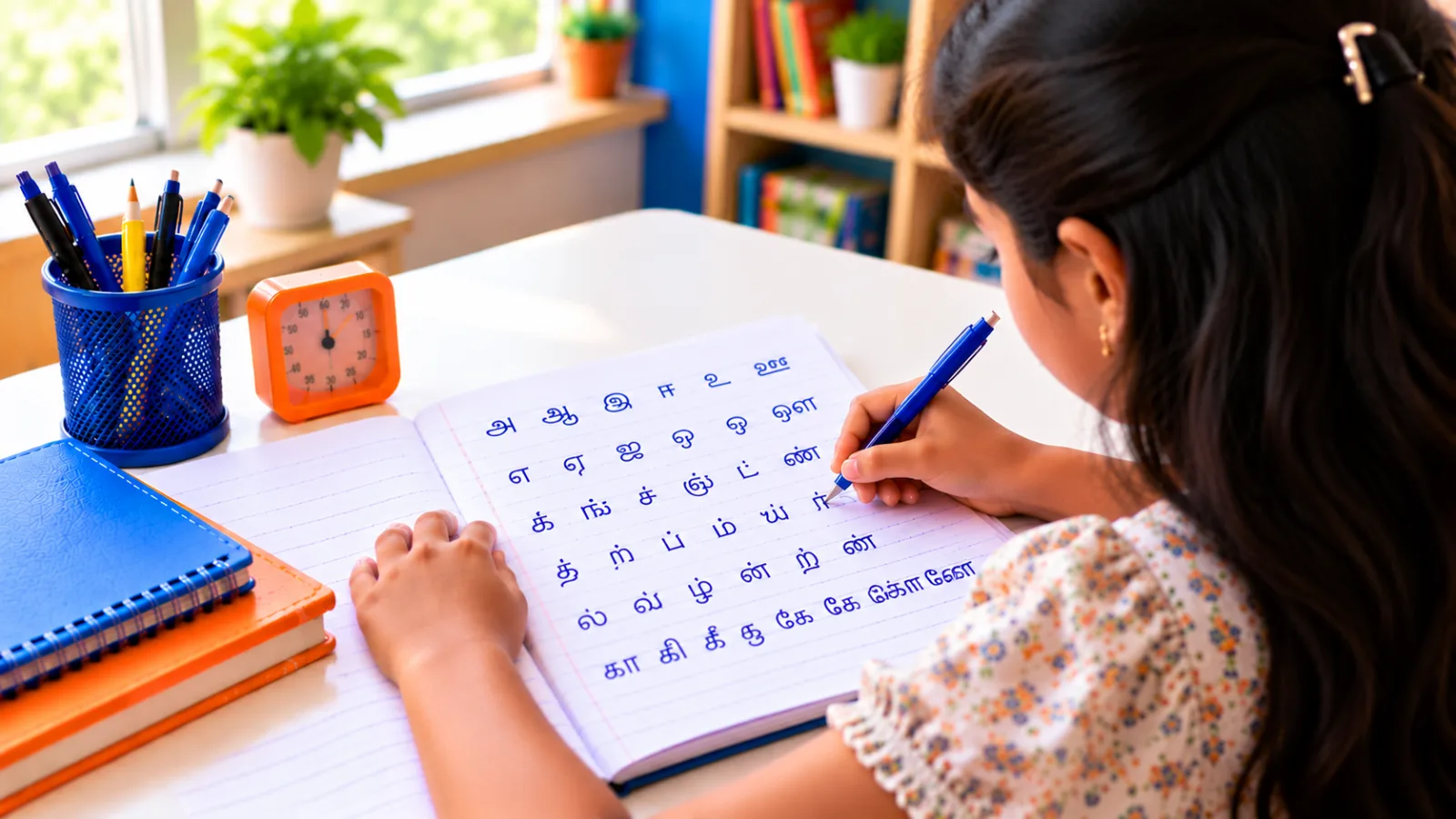 Tamil handwriting class at HandwritingAone, Vijayanagar