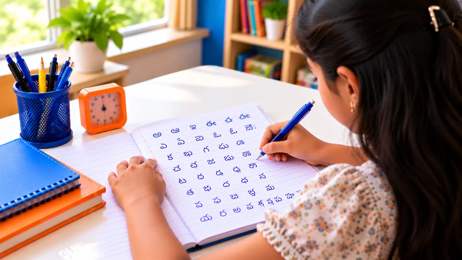 Telugu handwriting class at HandwritingAone, Vijayanagar